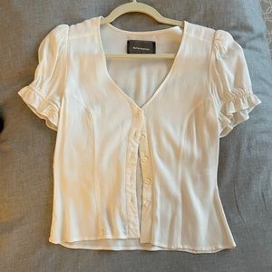 Reformation cream blouse